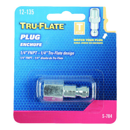 Tru-Flate Steel Air Plug 1/4 in. Female 1 pc