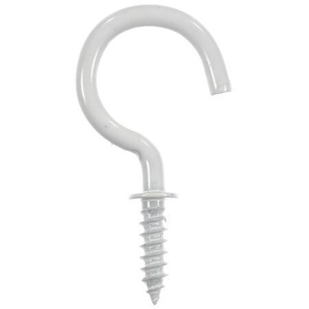 Ace Small White Steel 1.3125 in. L Cup Hook 15 lb 75 pk