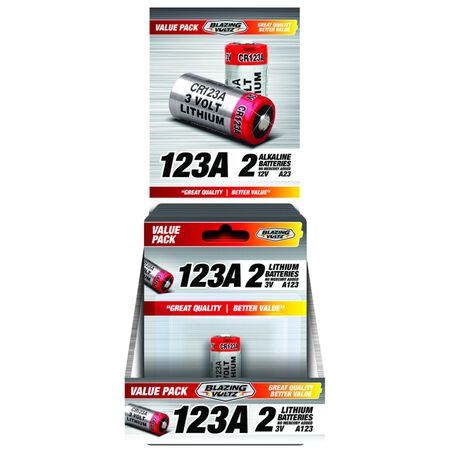 Blazing Voltz Lithium 123A 3 V Camera Battery CR123A 1 pk