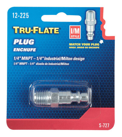 Tru-Flate Steel Air Plug 1/4 in. MNPT Male I/M