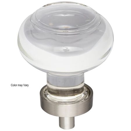 1-3/4" Diameter Glass Button Cabinet Knob Polished Chrome