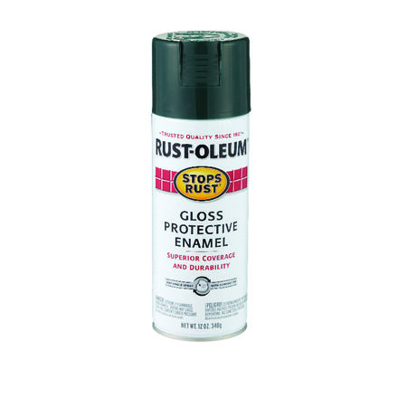Rust-Oleum Stops Rust Gloss Dark Hunter Green Spray Paint 12 oz
