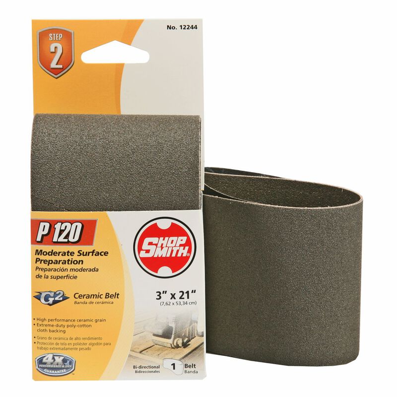 Shopsmith 21 In L X 3 In W Ceramic Sanding Belt 120 Grit Fine 1