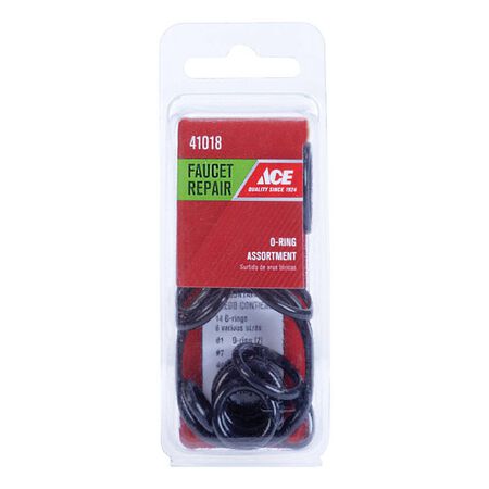 Ace 0.00 in. D Rubber O-Ring Assortment 14 pk