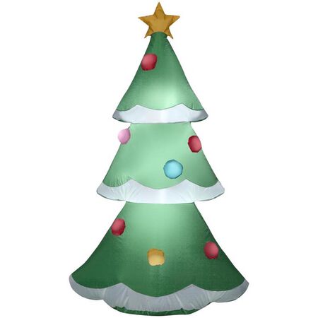 Gemmy Airblown Inflatable Christmas Tree with Snowy Layers 48 in. Inflatable