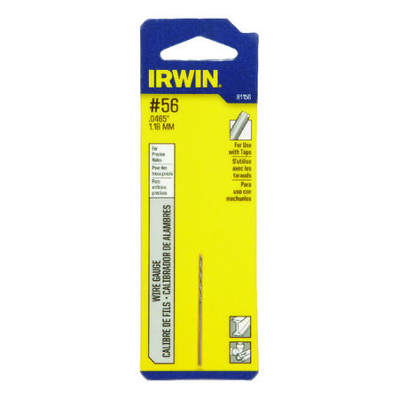 Irwin #56 X 1-3/4 in. L High Speed Steel Jobber Length Wire Gauge Bit 1 pk