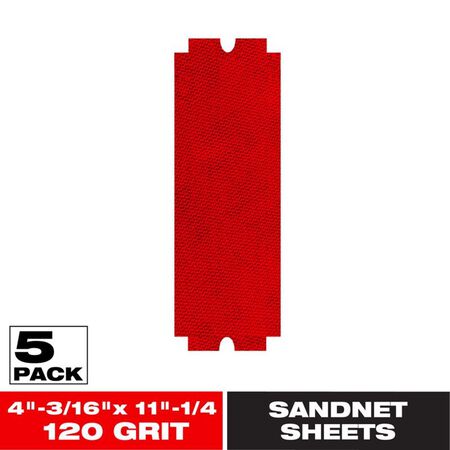 Diablo SandNet 11-1/4 in. L X 4-3/16 in. W 120 Grit Ceramic Sanding Sheet 5 pk