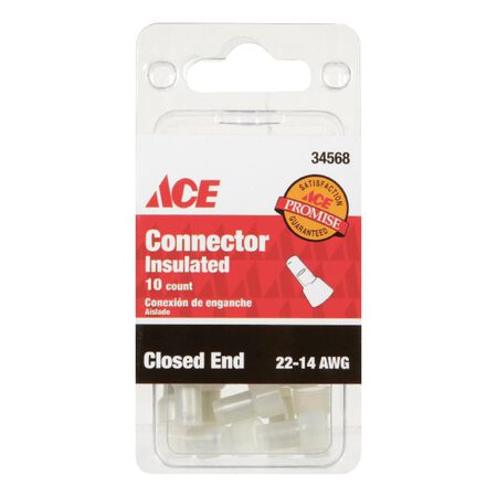 Ace Insulated Wire Closed End Connector Clear 10 pk