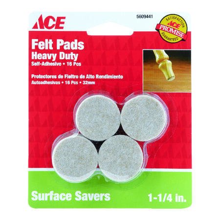 Shepherd Hardware Felt Self Adhesive Protective Pad Brown Round 1-1/4 in. W 16 pk