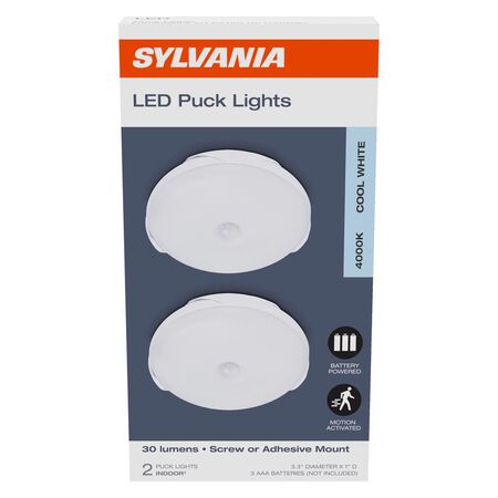 Sylvania Motion-Sensing Battery Powered LED White Slim Area Light