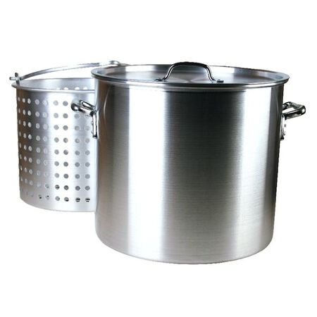 Aluminum  Grill Stockpot with Basket 120 qt