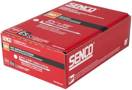 Senco Framing Nails | 30 Degree | 2-3/8 in. x .113 | Ring Shank | Paper Tape Collated Nail | Hot Dipped Galvanized