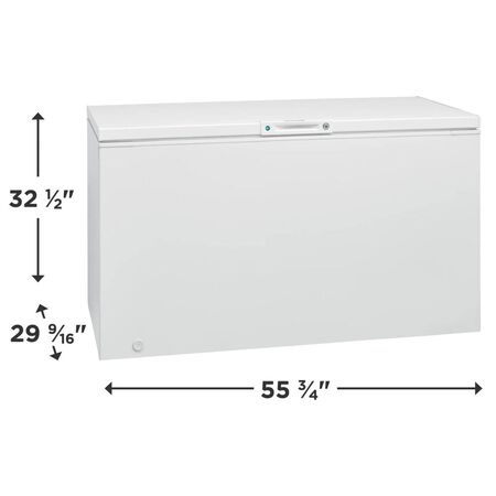 Frigidaire 15 Cu. Ft. Garage Ready Manual Defrost Chest Freezer With White LED Light: White