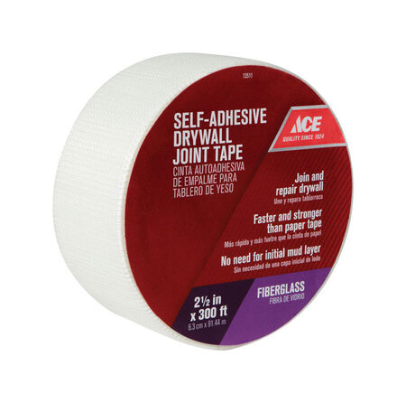 Ace 300 ft. L X 2-1/2 in. W Fiberglass Mesh White Self Adhesive Drywall Joint Tape