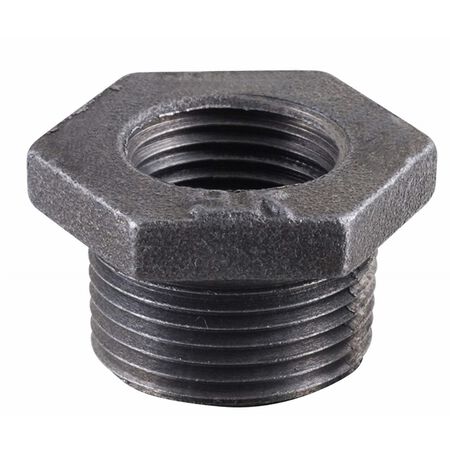 STZ Industries 3/4 in. MIP each X 1/2 in. D FIP Black Malleable Iron Hex Bushing