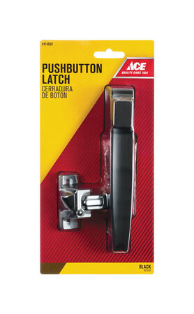 Ace Black Steel Push Button Latch 1 pk