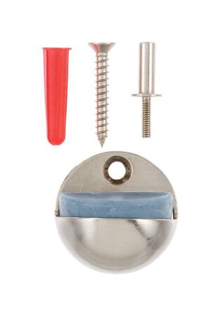 Ace Metal Floor Mount Door Stop 1-3/8 in. L Satin Nickel Gray