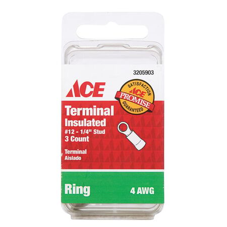 Ace Ring Terminal Yellow 3 pk