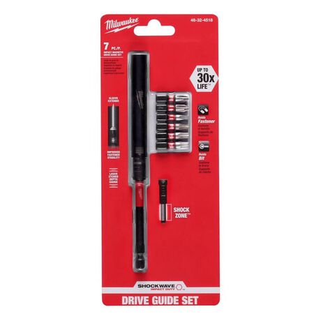 Milwaukee Shockwave Assorted 6 in. L Magnetic Drive Guide and Bit Set Alloy Steel 7 pc
