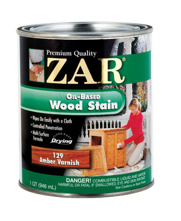 ZAR Semi-Transparent Oil-Based Wood Stain Amber Varnish Tintable 1 qt.