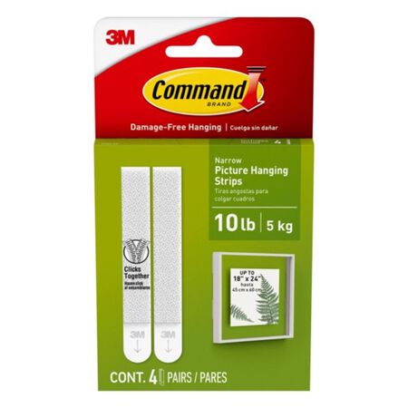3M Command White Picture Hanging Strips 12 lb 4 pair