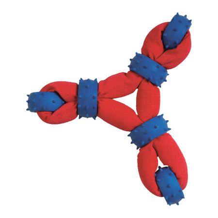 Chomper Gladiator Blue/Red Nylon/Rubber Tuff Nylon Triangle Tug Dog Toy Large