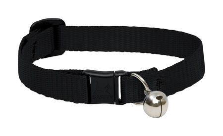 Lupine Pet Basic Solids Black Black Nylon Cat Collar
