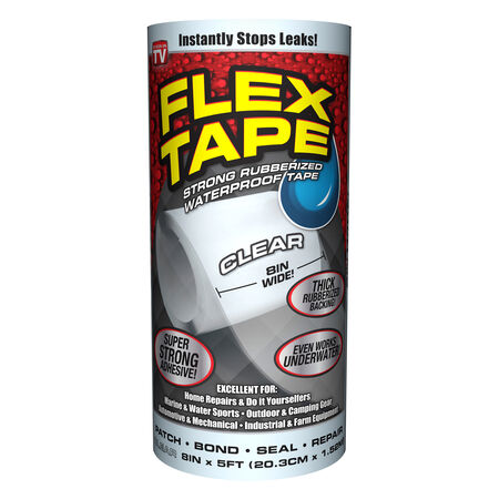 FLEX SEAL Family of Products FLEX TAPE 8 in. W X 5 ft. L Clear Waterproof Repair Tape