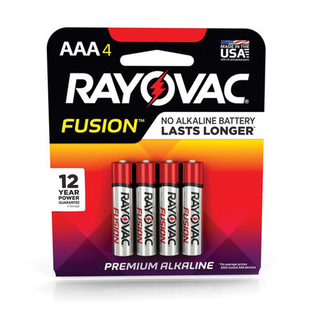Rayovac Fusion AAA Alkaline Batteries 4 pk Carded