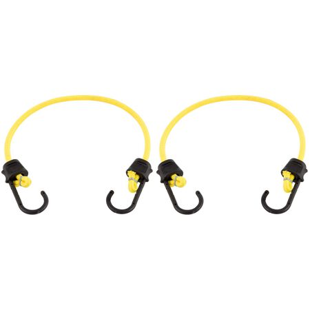 Keeper Black/Yellow Bungee Cord 24 in. L X 0.315 in. 2 pk