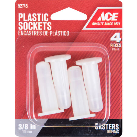 Ace Plastic Caster Socket 4 pk