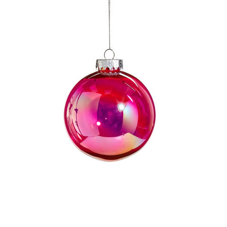HJ Ornament 4 in. Berry Seamless Iridescent Ball