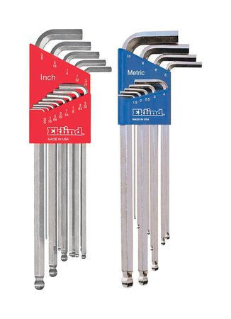 Eklind Bright-Ball-Hex-L Assorted Metric and SAE Extra Long Ball End Hex Key Set Multi-Size in