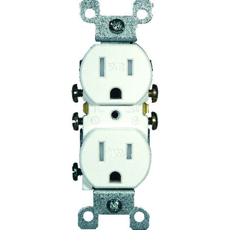 Leviton 15 amps 125 V Duplex White Outlet 5-15R 1 pk