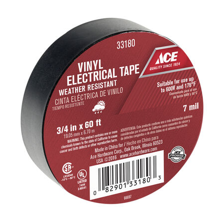 Ace 3/4 in. W X 60 ft. L Black Vinyl Electrical Tape