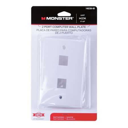 Monster Just Hook It Up White 2 gang Plastic Keystone Wall Plate 1 pk