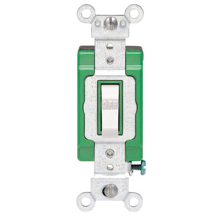 Leviton Industrial 30 amps Double Pole Toggle AC Quiet Switch White 1 pk