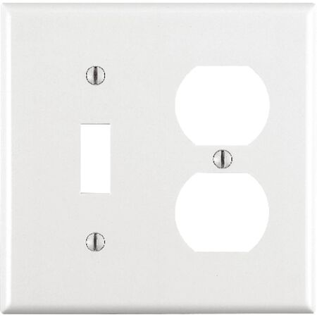 Leviton White 2 gang Thermoset Plastic Duplex/Toggle Wall Plate 1 pk