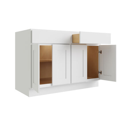 Luxor White Base Cabinet 48" 2 Doors RTA