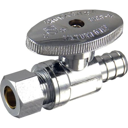 SharkBite 1/2 in. Crimp X 3/8 in. PEX Brass Straight Valve