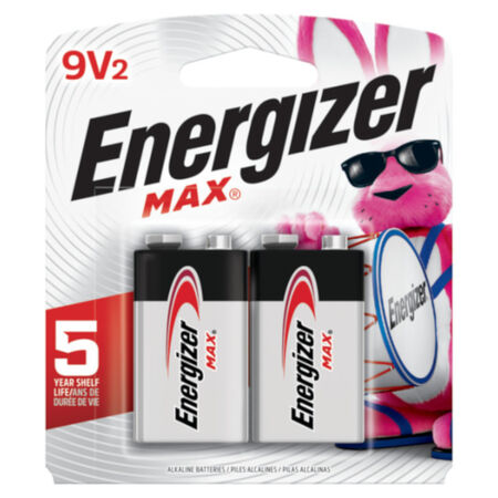 Energizer Max 9-Volt Alkaline Batteries 2 pk Carded