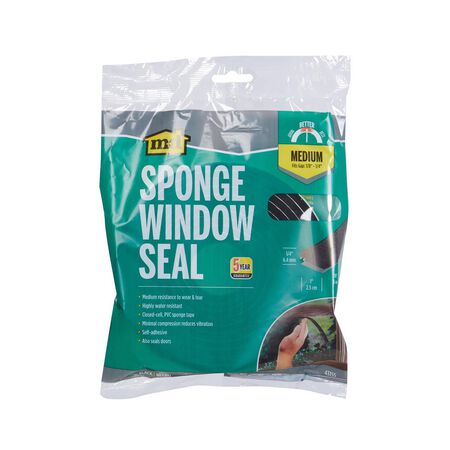 M-D Black Rubber Weather Stripping Tape For Sponge Window Seal 10 ft. L X 1/4 in.