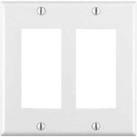 Leviton Decora White 2 gang Thermoset Plastic Decorator Wall Plate 1 pk