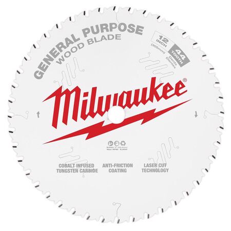 Milwaukee 12 in. D X 1 in. General Purpose Tungsten Carbide Saw Blade 44 teeth 1 pk