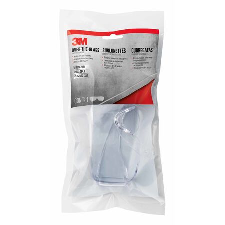 3M Over-the-Glass Safety Glasses Clear Lens Clear Frame 1 pc