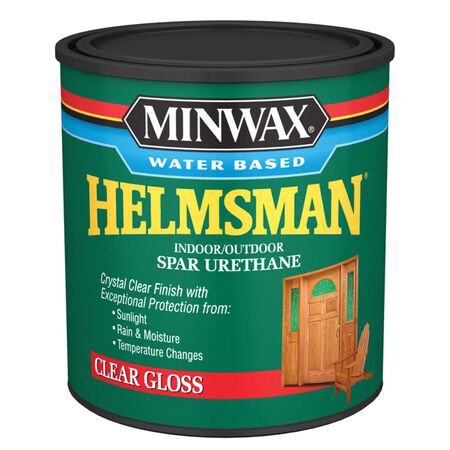 Minwax Helmsman Gloss Clear Water-Based Spar Urethane 1 qt