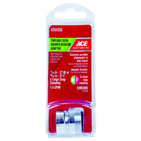 Ace Dual Thread 15/16 in.-27 or 55/64 in. Chrome Aerator Adapter