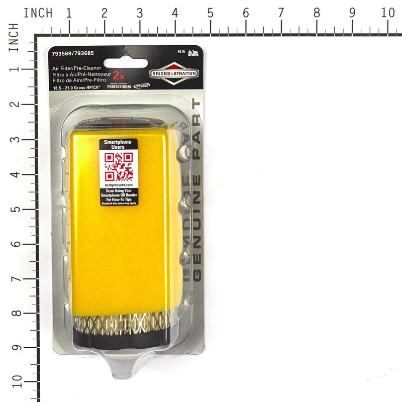Briggs & Stratton Small Engine Air Filter For 20. 21. Gross HP/CV Stine Home + Yard The