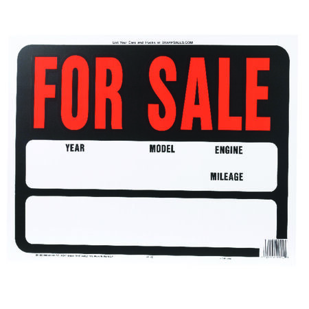 Hy-Ko Hy-Glo English Black Informational Sign 14.5 in. H X 18.5 in. W