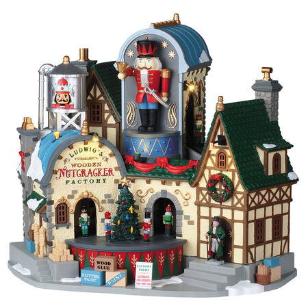 Lemax Multicolored Ludwigs Wooden Nutcracker Factory Christmas Village